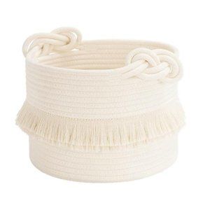 Small Woven Storage Baskets Cotton Rope Decorative Hamper for Diaper, Blankets